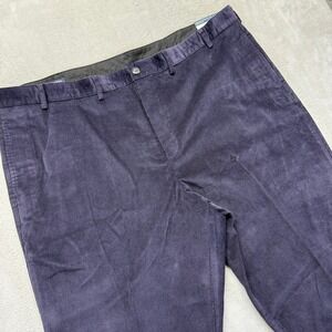 Lands' End Pants Mens 38x26 Blue Traditional Fit Corduroy Plain Front Preppy